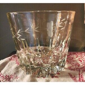 Vintage Princess House Ice Bucket, Wine Champagne Chiller Etched Pattern Crystal